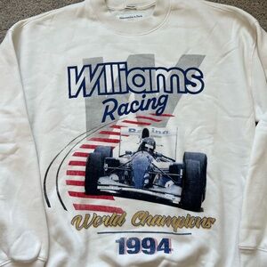 Abercrombie & Fitch White and Blue Williams Sweatshirt